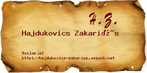 Hajdukovics Zakariás névjegykártya